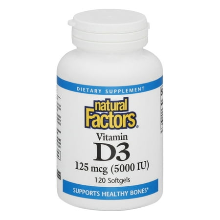 Vitamin D3 5000 Iu By Natural Factors 120 Softgels