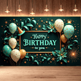 thumbnail image 6 of Decorative Design Banner Colorful Balloons Floral Elements Event Banner for Birthday Party Celebration Holiday, 6 of 8