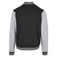 thumbnail image 3 of Build Your Brand - Chaqueta Basic College para Hombre (Negro, Gris Jaspeado), 3 of 4