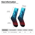 thumbnail image 5 of Yiaed Red And Blue Fire Print Great elasticity Crew Socks Sports socks for Men and Women, 5 of 5