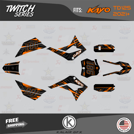 Kalair GFX Graphics Kit for Kayo PIT BIKE TD125 (2021+) Twitch Series Kalair GFX Graphics Kit for Kayo PIT BIKE TD125 (2021+) Twitch Series