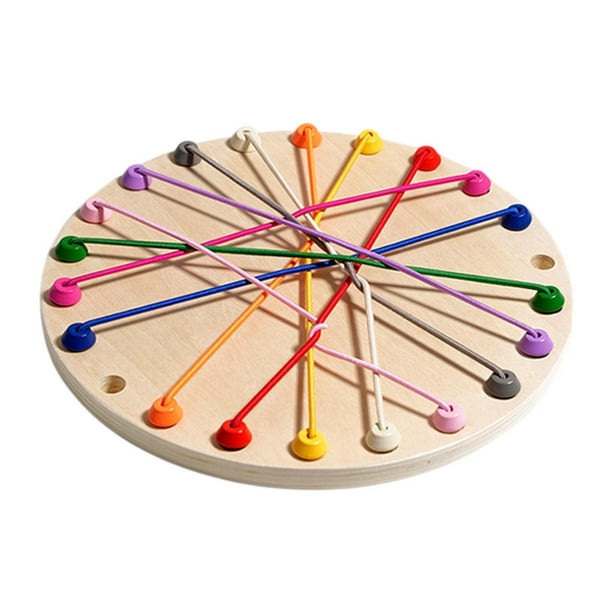 Juguete de cuerda para desenredar, desarrollo de inteligencia, cuerda de bucle, juguete para niños y niñas. Redondo