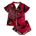 thumbnail image 6 of JAJAHO Girls Pajamas Sets Halloween Sleepwear Sizes 3-13 Tie Front Ruffle Short Sleeve Top Shorts 2 Piece Set, 6 of 7