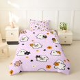 thumbnail image 2 of Homewish Girly Halloween Kawaii Ghost Twin Duvet Cover,Floral Bow Print Twin Bedding,Light Lavender White,Halloween Reversible,2pcs,1 Duvet Cover and 1 Pillowcase, 2 of 6