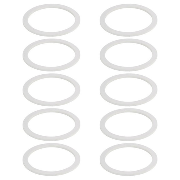 KALLORY 10Pcs White Silicone Gasket Ring for Glass Jars Round Seal Fitting Kitchen Food Container Use