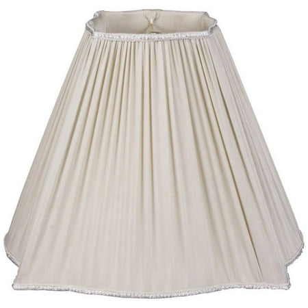 Oyster Shade - Royal Designs Fancy Square Empire Pleated Designer Lamp Shade, Oyster 5 x 12 x 10