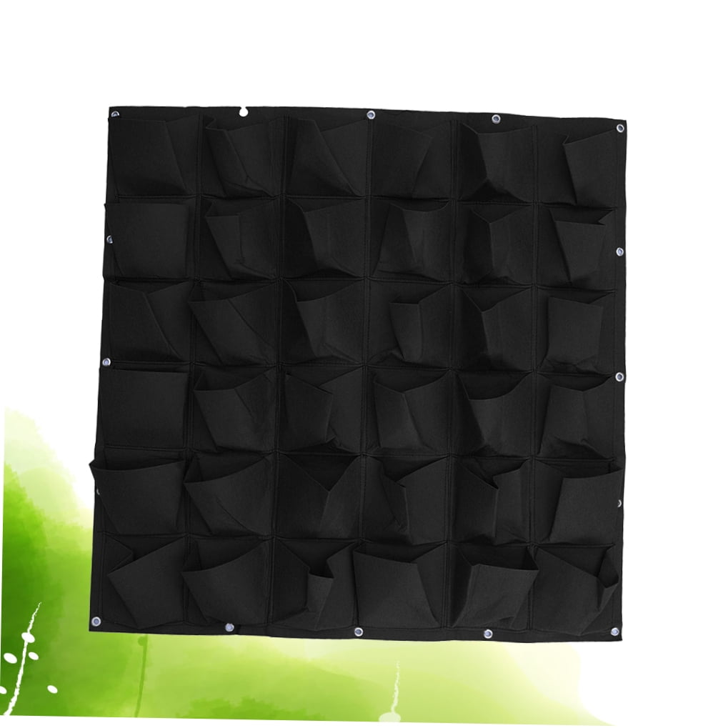 Soimiss Black Wall Mounted Planting Pouch Made of Stretchy Non Woven Felt for Growing Plants