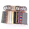 thumbnail image 3 of Women Leopard Faux Leather Key Chain Wristlet Cash Pocket Card Zip Wallet Clutch, 3 of 8