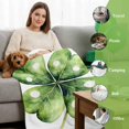 thumbnail image 6 of Throw Blanket Fleece Throw Blanket 40x50in, St Patrick's Day Clovers Lucky Leaf Soft Lightweight Bed Blankets Green Irish Shamrock Fuzzy Couch Blankets for All Season, 6 of 9