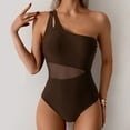 thumbnail image 4 of Youyipin Womens Swimsuits One Piece Swimsuit One Shoulder Bathing Suit For Women Slimming Sexy Mesh Sheer Swimwear, 4 of 6