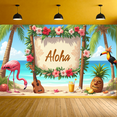 thumbnail image 6 of Colorful Design Tropical Banner Floral Decoration Hawaiian Theme Beach Background for Summer Party Luau Event Vacation Decoration, 6 of 7