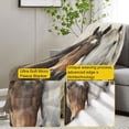 thumbnail image 3 of Horse Blanket,Animal Flannel Throw Blankets,Soft Warm Lightweight Cozy Plush Horses Throws for Bedroom Sofa Home Decor Gifts for Women Girls 80"x60", 3 of 6