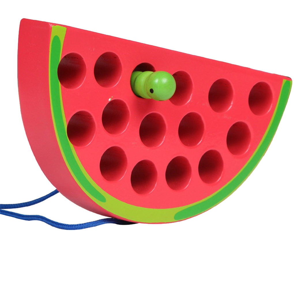 Wooden Fruit Lacing Game Threading Toy Intelligent Montessori For Kids Gift LC 
