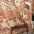 thumbnail image 5 of Orange Boho Semi Sheer Curtains 84 Inch Length 2 Panels Set, Geometric Antique Tribal Retro Ethnic Sheer Kitchen Curtain Privacy Voile Window Curtain for Living Room Bedroom Rod Pocket Drapes, 5 of 7