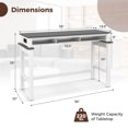thumbnail image 2 of Costway Table de Bar avec Prises de Courant Table de Comptoir avec Compartiments de Rangement en Bois Gris, 2 of 10