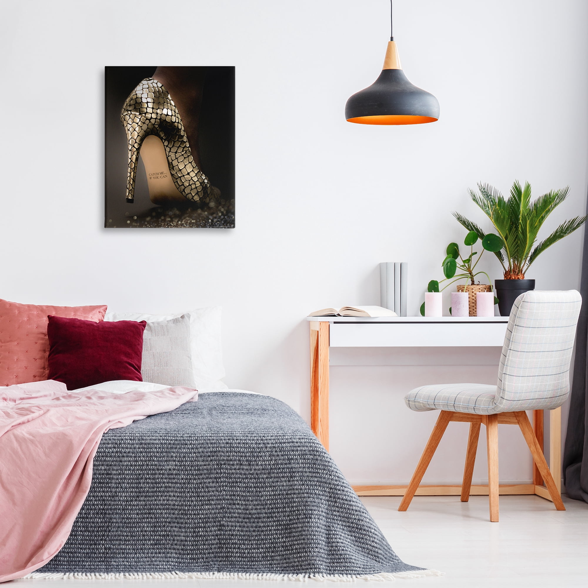 Stupell Industries Snake Pattern Heels Fashion Painting Wrapped Canvas Art Print Wall Art, 24 x 30