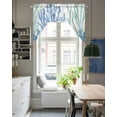 thumbnail image 5 of Ocean Botanical Kitchen Swag Valances for Windows, Summer Coastal Sea Blue Green Coral Swag Valances Curtains for Living Room, Rod Pocket Window Treatments for Bathroom, Bedroom, Cafe, 56"x36", 5 of 6