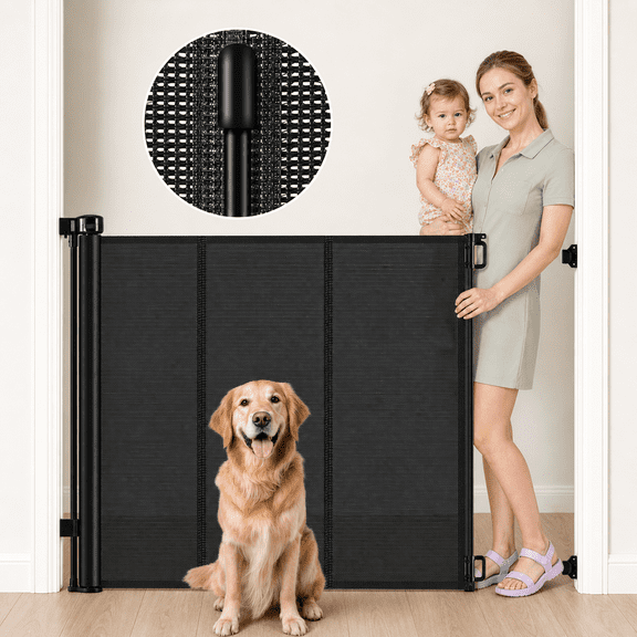 Black Reinforced 42" Tall X 60" Wide Safety Gate Pet Gate