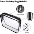 thumbnail image 4 of Clear Toiletry Bag Quart Size Bag 2Pcs Travel Makeup Cosmetic Bag PVC Toiletries Cosmetic Pouch for Women Men (M), 4 of 5