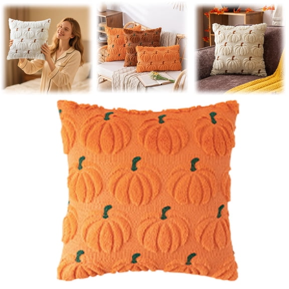 Fall Pumpkin Throw Pillow Covers Soft Plush for Couch Bed Living Room Halloween Home Decor