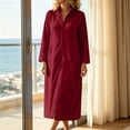 thumbnail image 3 of StSilkitty Robes for Women Zip up Long Sleeve Stand Collar Bathrobe with Pockets Lightweight Comfy Loungewear Clothes, 3 of 5