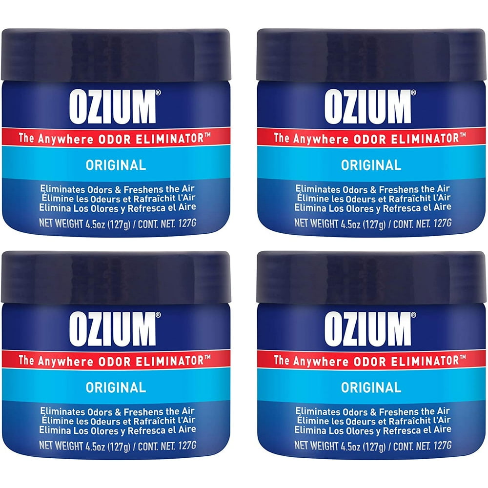 Ozium Original Scent Air Freshener & Sanitizer Gel (4.5 oz) 4 Pack