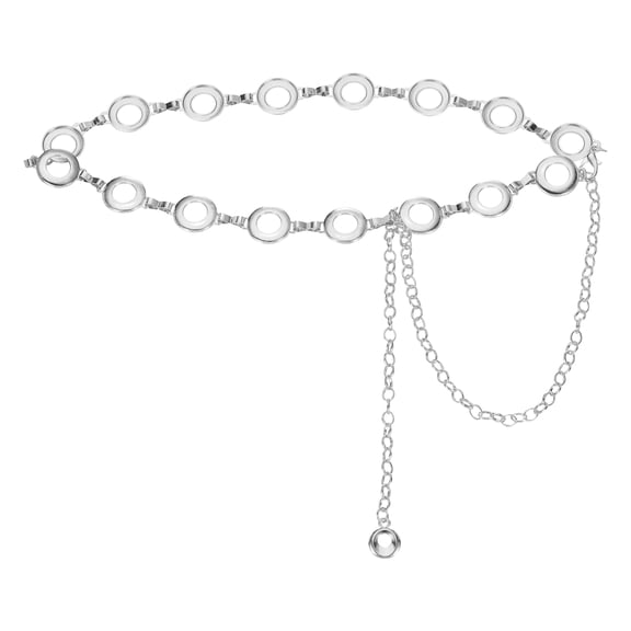 Western Metal Concho Chain Belt, Chain Waist Belts for Women Dresses Jeans Country Concert Outfit, Silver Hollow Heart