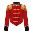 thumbnail image 3 of Niños Niñas circo Ringmaster banda de marcha con flecos chaqueta militar Tops disfraz de Cosplay baterista Guardia de Honor esmoquin abrigo con borlas, 3 of 5