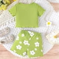 thumbnail image 4 of UAYOTSE Girl Clothes Set Summer Baby 6 12 18 24 Months 2T 3T Girl Clothes Shorts Set Floral Summer Outfits Cute Baby Clothes,Sizes 18-24 Months, 4 of 7
