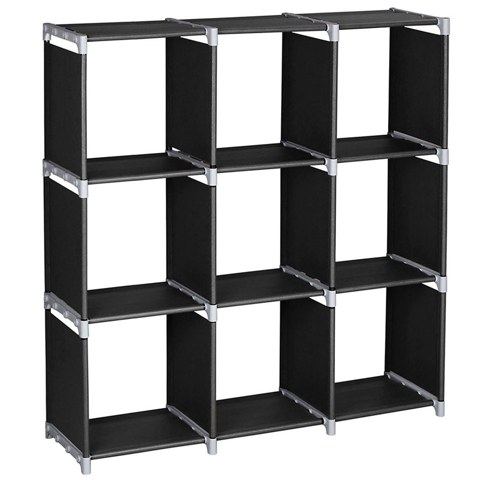 UWR-Nite Cube Storage Organizer 9-Cube Closet Storage Shelves, DIY Closet Cabinet Bookshelf Plastic Square Organizer Shelving for Home, Office, Bedroom