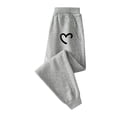 thumbnail image 1 of Odeerbi 2-13 Años Niñas Pantalones de Algodón Amor Imprimir Entrenamiento Deportes Pantalones de Jogger Cintura Elástica Cómoda Joggers Sueltos, 1 of 4