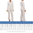 thumbnail image 2 of Cárdigan Traje de pantalón de 2 piezas con cuello de solapa, conjunto de pantalones básicos para mujer de estilo informal, conjunto diario Kuymtek Blanco T S para Mujer, 2 of 6