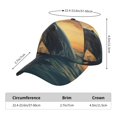 thumbnail image 3 of Yiaed Sunset Ocean Whale Print Cap Adjustable Size for Running Workouts and Outdoor Activities All Seasons, 3 of 5