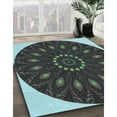 thumbnail image 3 of Ahgly Company Machine Washable Indoor Square Transitional Charcoal Black Area Rugs, 7' Square, 3 of 7