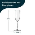 thumbnail image 2 of Libbey 7500 Vina Stemmed Flute Glasses Set, 8 Oz, Tall Elegant Champagne Flutes Set of 12, Clear Sparkling Glass Flutes for Special Occasions, 2 of 5