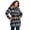 Black Ivory Plaid, variant on Women's Plus Size Wing Collar Belted Coat
