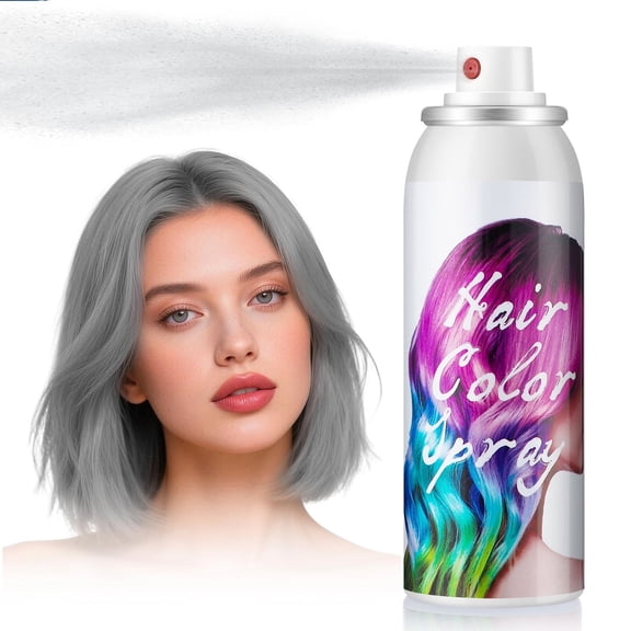 Hair Color Spray Temporary Hair Color Dye Spray, One-Time Use Hair Dye Washable Hair Wax Non-Sticky, Natural Hair Color Wax for Cosplay Party DIY Christmas Halloween Kids Women Men (Silver, 3.4Oz)