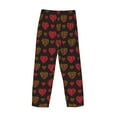 thumbnail image 5 of Sigee Gold Glitter Heart Print Men's Pajama Pants - Soft Lounge Sleep Bottoms with Elastic Waistband and Pockets-Small, 5 of 9