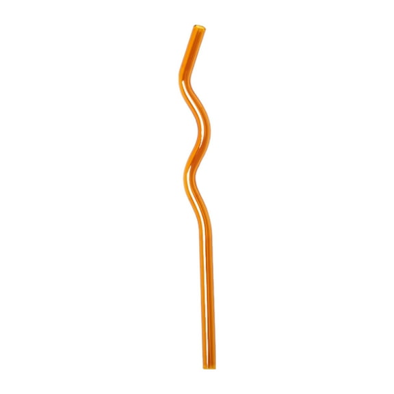 Shoreew High Glass Wavy Straws Reusable Colorful Straws for Juice Tea Coffee Eco-Friendly High Temp Resistant BPA-free Glass Twist Transparent Straw