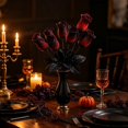 thumbnail image 5 of Halloween Roses Artificial Flowers, Dark Red Silk Rose Buds, Gothic Faux Rose Bouquet, Black Themed Silk Flower Stems, Halloween Decorative Floral Sprigs Halloween Party Home Decorations, 5 of 5