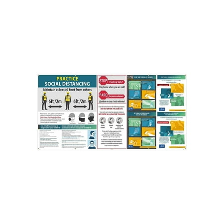 UPC: 0887481157504 | National Marker Vinyl Banner  Practice Social Distancing   61  x 120  Multicolor (BT565)