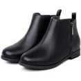 thumbnail image 3 of HARVEST LAND Little/Big Girl Ankle Boots Kids Short Zipper Flat Booties Black Size 11-5, 3 of 10