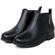 HARVEST LAND Little/Big Girl Ankle Boots Kids Short Zipper Flat Booties Black Size 11-5