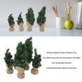 thumbnail image 3 of Artificial Mini Christmas Tree, over 30 Bendable Branches Artificial Christmas Tree Ornament Linen Plastic  for Windowsills, 3 of 8