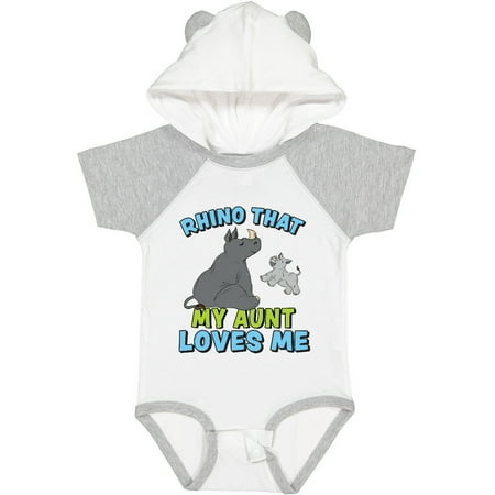 

Inktastic Rhino That My Aunt Loves Me with Cute Rhinos Gift Baby Boy or Baby Girl Bodysuit