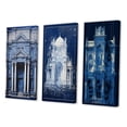thumbnail image 3 of Designart "Architectural Blueprint of London II" Futuristic Architecture Wall Art Set Of 3 - Industrial Blue Canvas Set For Living Room Decor, 3 of 6