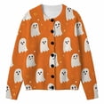 thumbnail image 4 of DHFJKG Cardigan Sweaters For Women Halloween Pumpkin Ghost Outerwear Tops Button Down Knit Sweater, 4 of 5