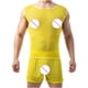 thumbnail image 4 of Hombres Casual Cuello Redondo Manga Corta Cuello Redondo Jersey Ropa Interior Perspectiva Transpirable Sin Mangas Hombro Ancho Chaleco Pompotops  oipoqjl30596, 4 of 7