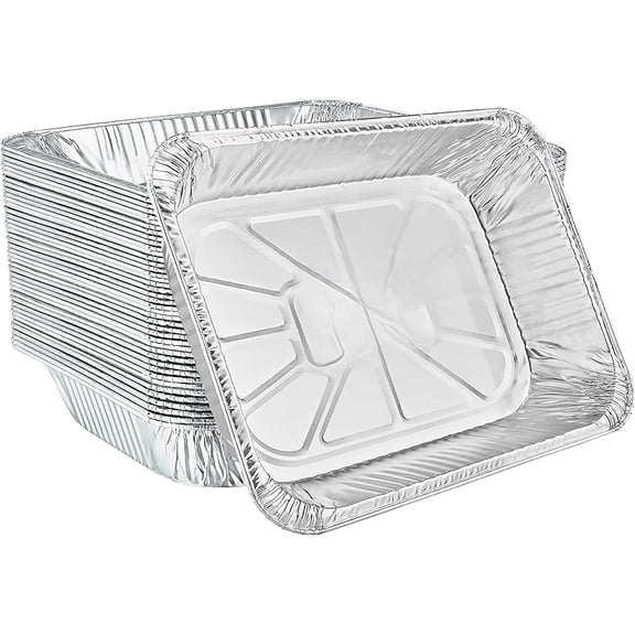 9X13, Extra Heavy Duty Disposable Foil Pans For Baking (100 Pack) Roasting & Chafing, Bulk Quantity for Caterers, Restaurants & Hotels For Buffets, Steam Table & Food Prepping