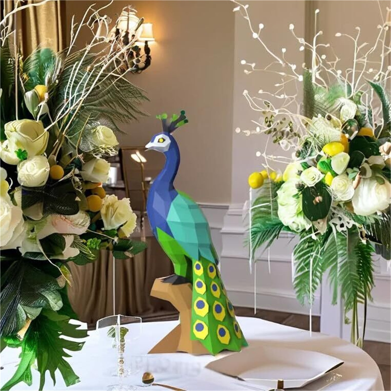 Peacock DIY handmade origami decorative geometric design suitable for home decoration in the living room, bedroom or study